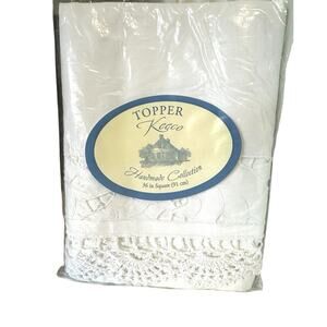 Keeco Handmade Collection Table Topper Crocheted Cottage Granny Core 36" Sq (B)